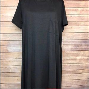 LuLaRoe 2XL Solid Black Noir Carly Dress- NWT Slinky Material 2X